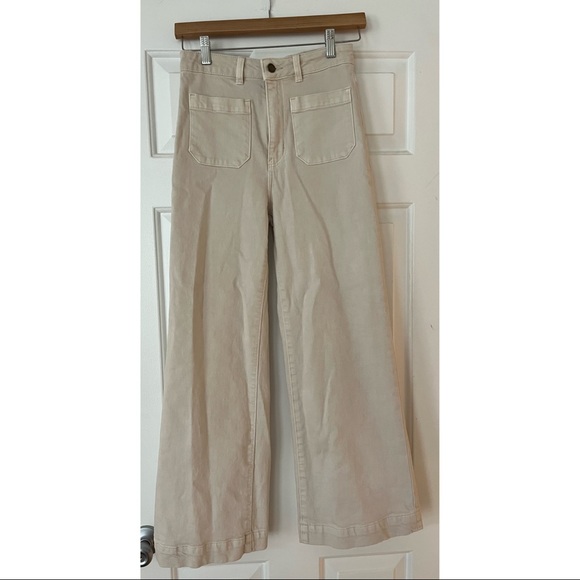 Rolla's Sailor Cream High Rise Wide-Leg Jeans (26) - Picture 8 of 9